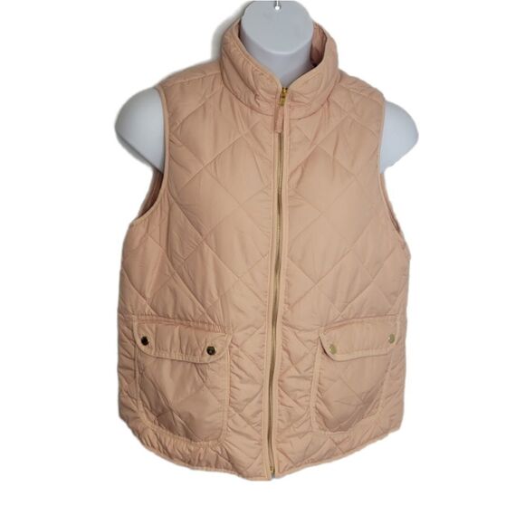 WORKSHOP vest‎ pink quilted zip up with pockets 0X - Picture 1 of 7